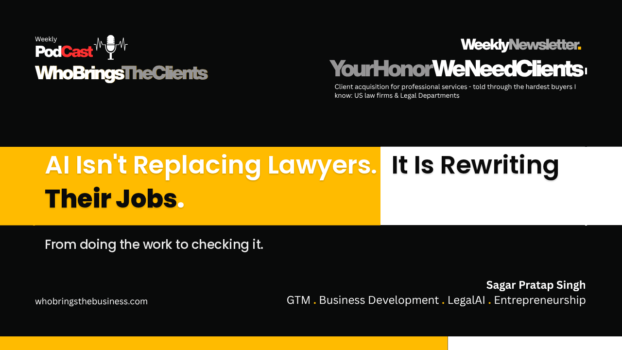 Cover image for the newsletter issue: AI Is Not Replacing Legal Teams. It Is Rewriting Their Jobs.