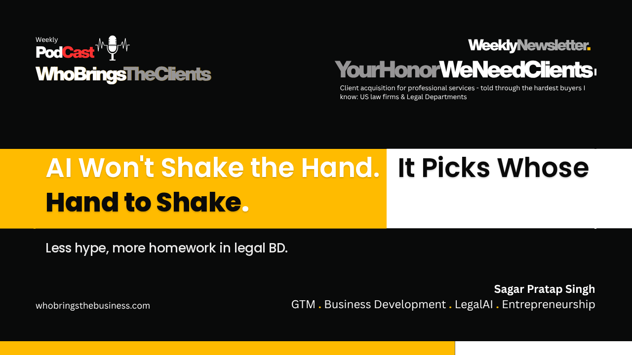 Cover image for the newsletter issue: AI in Legal Business Development: Less Hype, More Homework