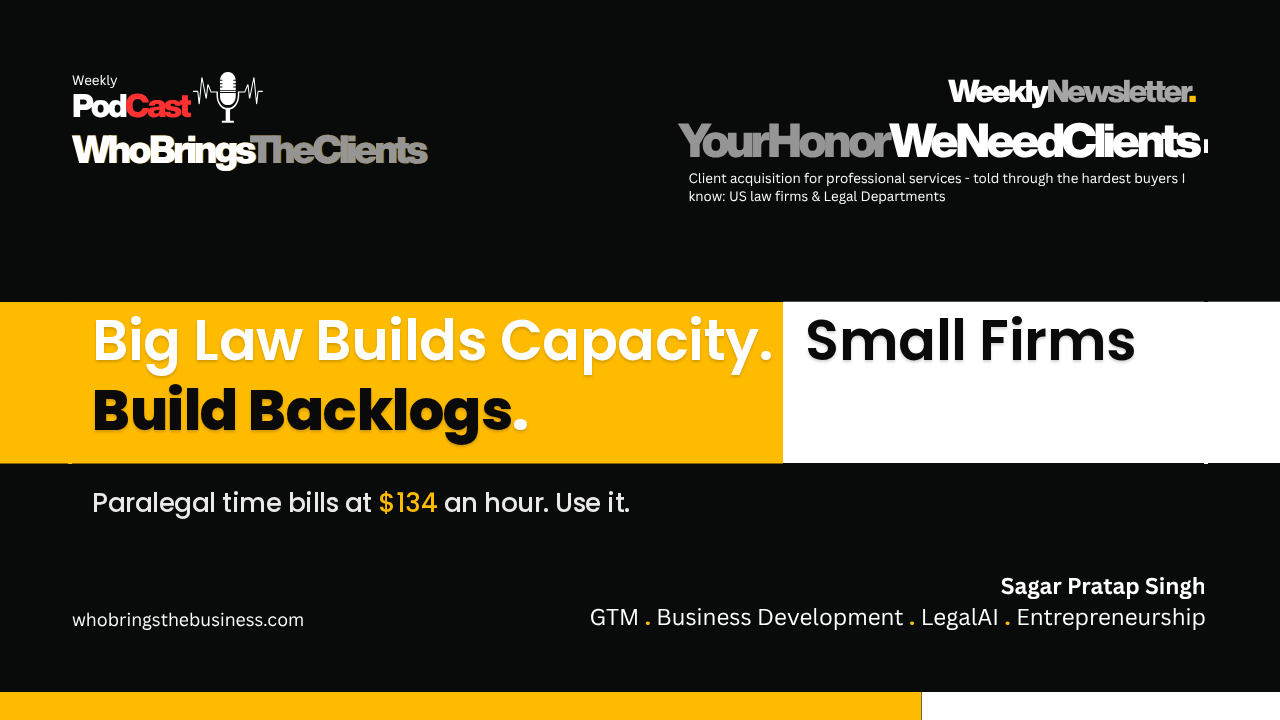 Cover image for the newsletter issue: What Big Law knows that small firms ignore (at their own risk)