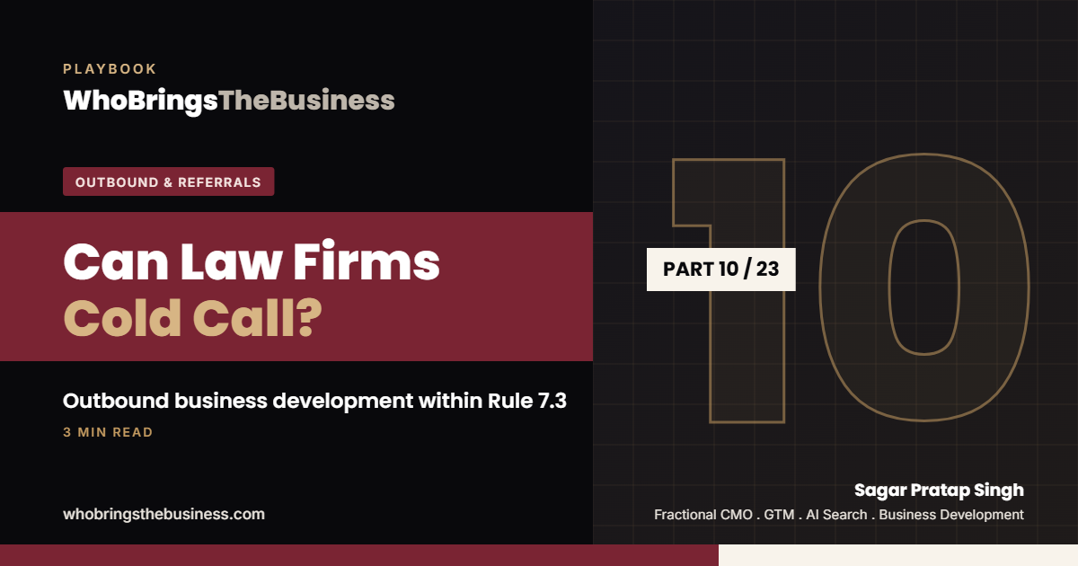 Playbook cover: Can Law Firms Cold Call? Outbound Business Development Within Rule 7.3