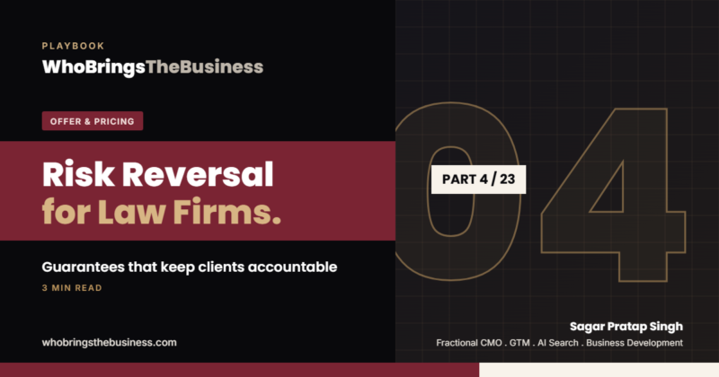 Playbook cover: Risk Reversal for Law Firms: Guarantees That Keep Clients Accountable