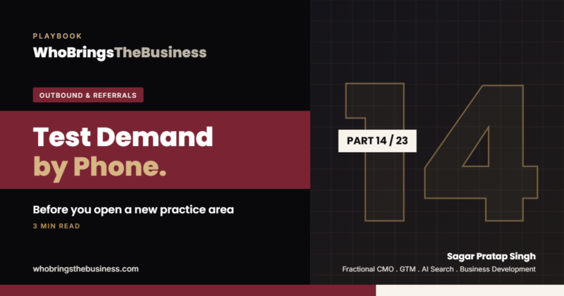 Playbook cover: Test Demand by Phone Before You Open a New Practice Area