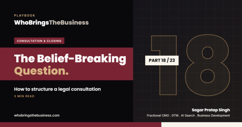 Playbook cover: The Belief-Breaking Question: How to Structure a Legal Consultation