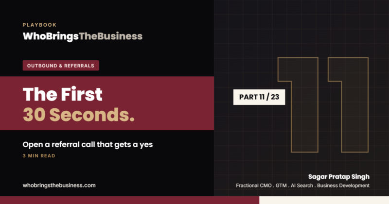 Playbook cover: The First 30 Seconds: How to Open a Referral Call That Gets a Yes