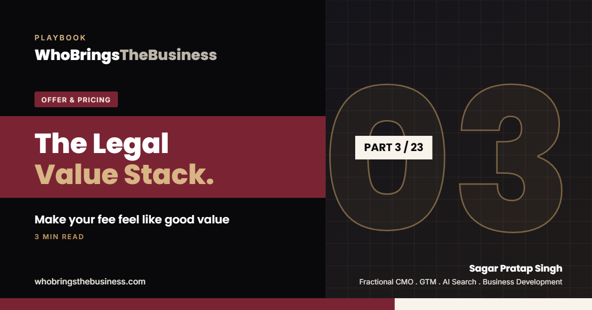Playbook cover: The Legal Value Stack: How to Make Your Fee Feel Like Good Value