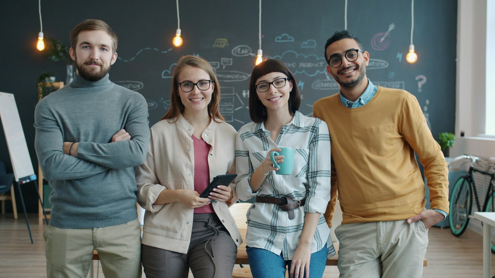 Founder and team in a modern office