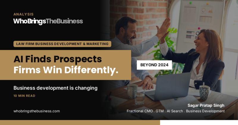 Analysis cover: 2024 & Beyond: AI’s Impact on Law Firm Business Development, 10 min read