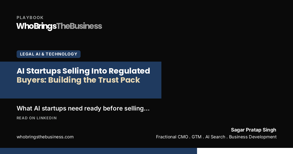 Playbook cover: AI Startups Selling Into Regulated Buyers: Building the Trust Pack