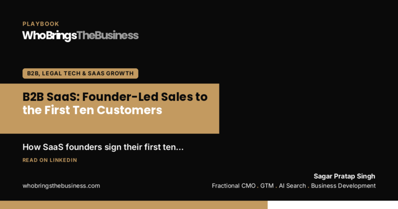 Playbook cover: B2B SaaS: Founder-Led Sales to the First Ten Customers