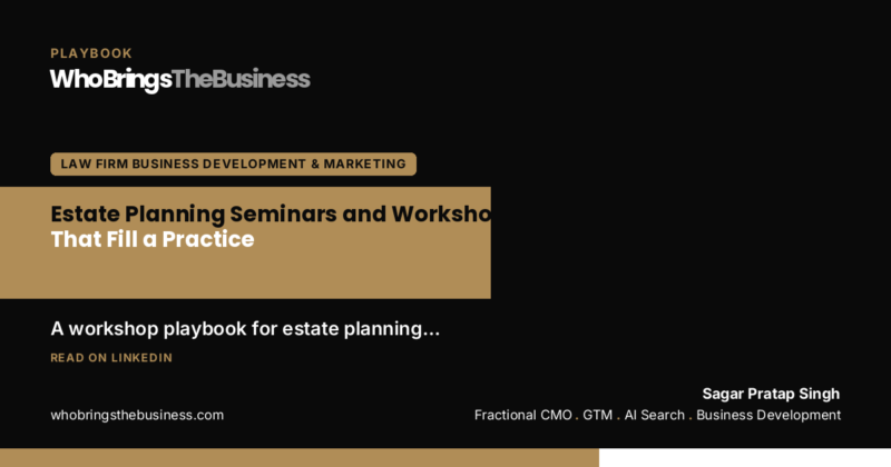 Playbook cover: Estate Planning Seminars and Workshops That Fill a Practice