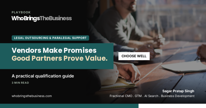 Playbook cover: How to Qualify the Best Legal Service Partner for Your Firm, 3 min read
