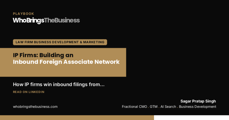 Playbook cover: IP Firms: Building an Inbound Foreign Associate Network