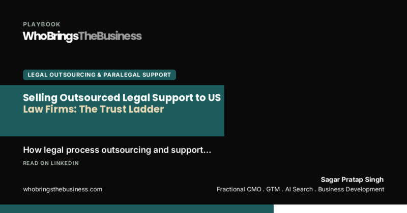 Playbook cover: Selling Outsourced Legal Support to US Law Firms: The Trust Ladder