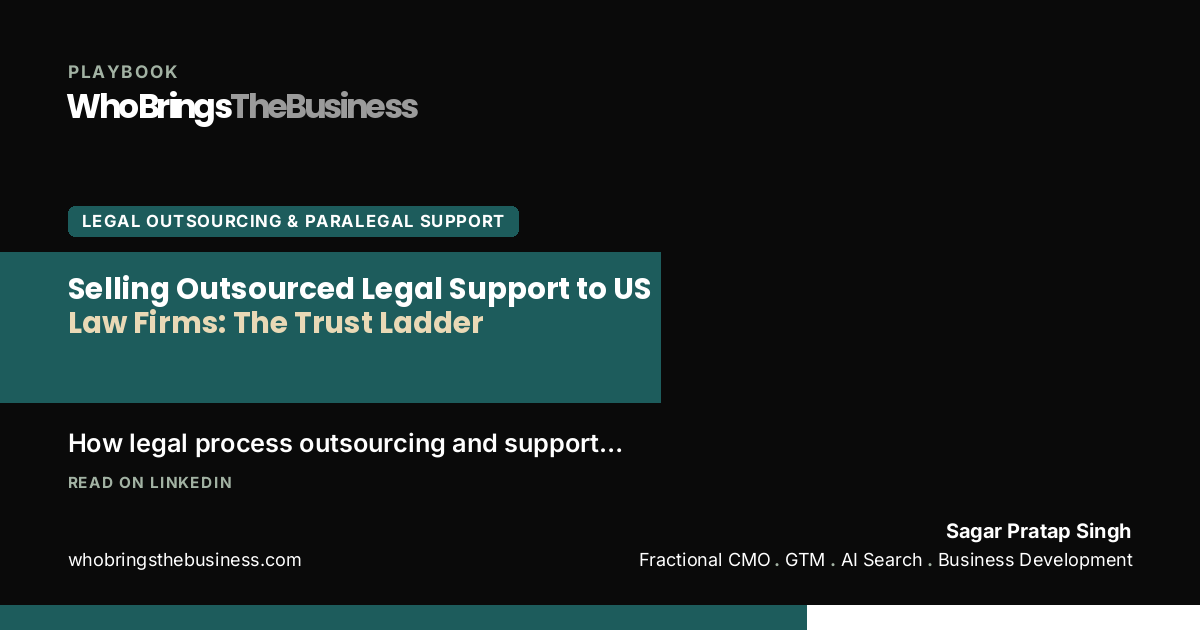 Playbook cover: Selling Outsourced Legal Support to US Law Firms: The Trust Ladder