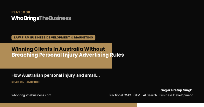 Playbook cover: Winning Clients in Australia Without Breaching Personal Injury Advertising Rules
